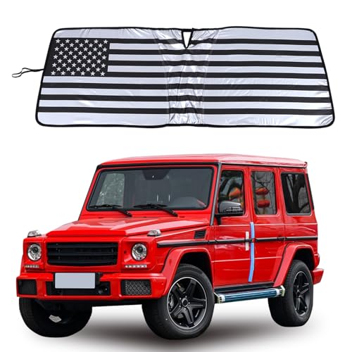 HAPPYHORSE Windshield Sunshade Compatible with Mercedes-Benz G-Class W463 G63 G65 G55 G500 G550 G350d 2004-2018 ，Front Window Sun Visor Protector,UV Protection Heat Insulation Windshield Sun Shade (Style C) - Image 1