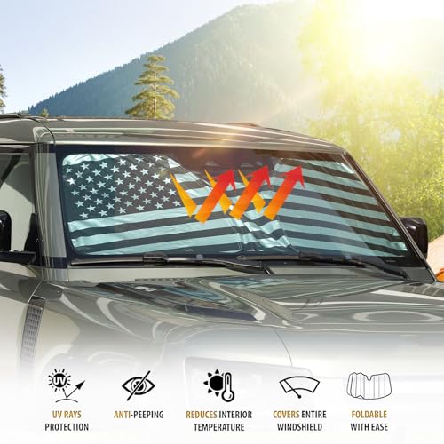 HAPPYHORSE Windshield Sunshade Compatible with Mercedes-Benz G-Class W463 G63 G65 G55 G500 G550 G350d 2004-2018 ，Front Window Sun Visor Protector,UV Protection Heat Insulation Windshield Sun Shade (Style C) - Image 2