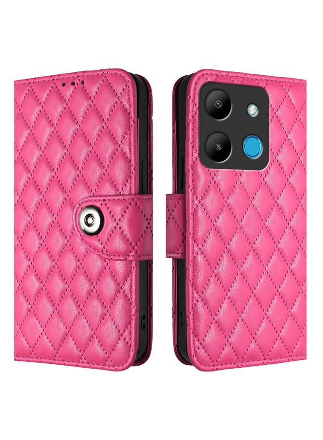 Zaboon Case For Infinix Smart 7 HD Rhombic Texture Flip Leather Phone Case with Lanyard - Image 2