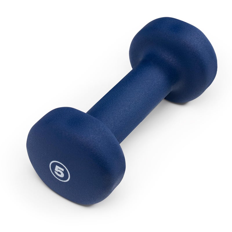 Marcy Neoprene Dumbbell, Single Piece, 5-lb, Indigo Blue - Image 1
