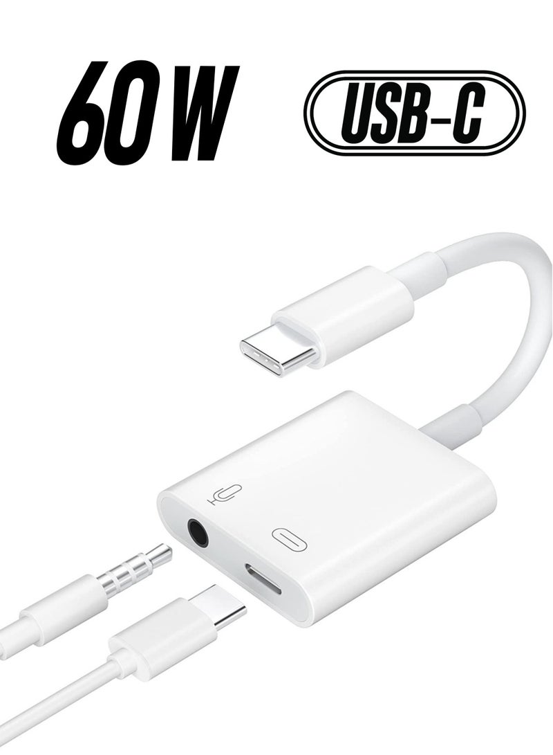 ELTRAZONE USB C to 3.5mm Headphone Adapter and Charger,Type C to Aux Audio Jack with 60W PD Fast Charging For Stereo Earphones,Hi-Fi DAC Chip Support Lossless Music For iPad pro MacBook Pro/Air - Image 1