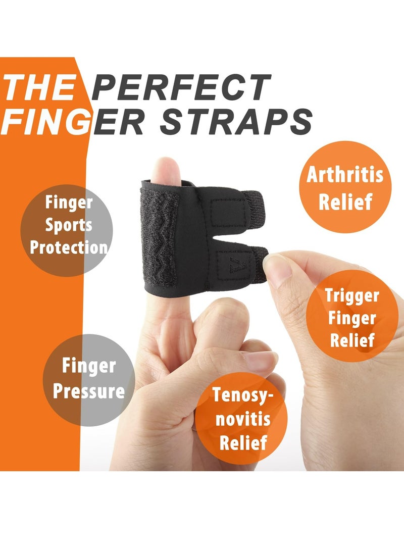 2-Pack Black Finger Splints, Middle  Pinky Finger Sleeves, Right Hand Double Finger Support. - Image 2