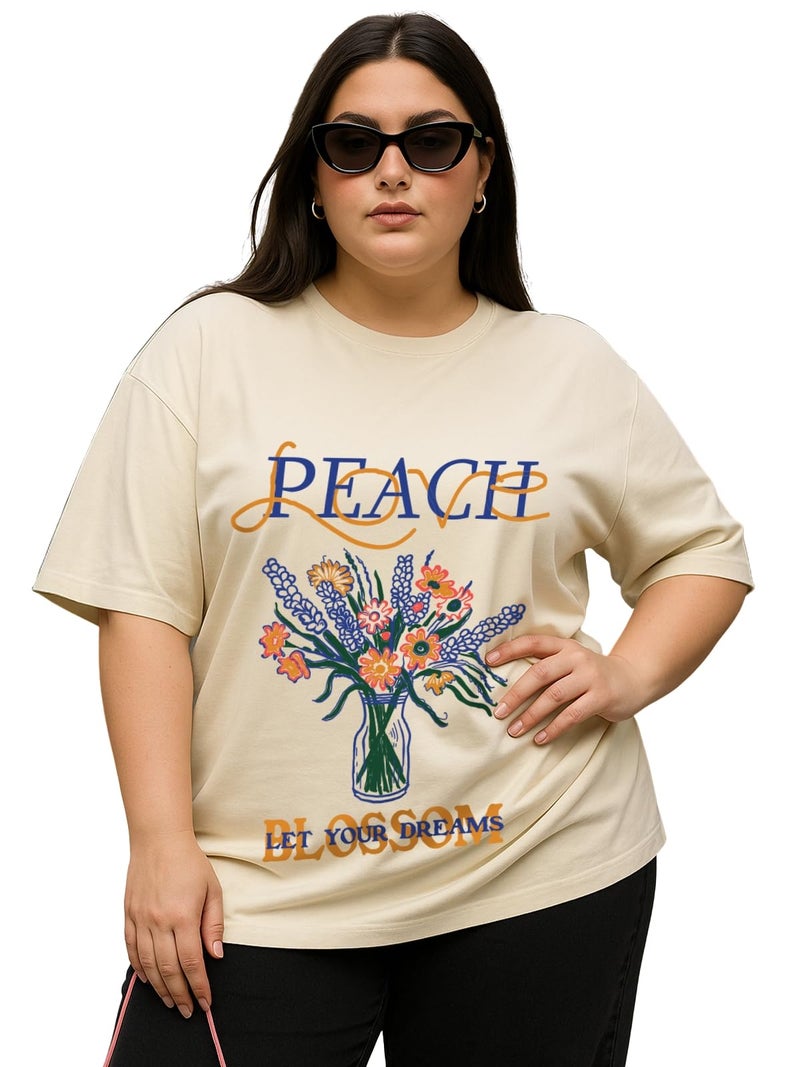 JUNEBERRY® Women’s Plus Size T-Shirt | Big Size 3XL–5XL | Plus Size Casual Cotton T-Shirt for Curvy Women | Soft & BreathablePS_OS_JB_PCL_SW_5XL - Image 1