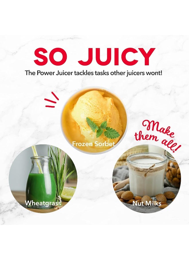 Dash Dash DCSJ255 Deluxe Compact Power Slow Masticating Extractor Easy to Clean Cold Press Juicer with Brush, Pulp Measuring Cup, Frozen Attachment and Juice Recipe Guide  - Image 5