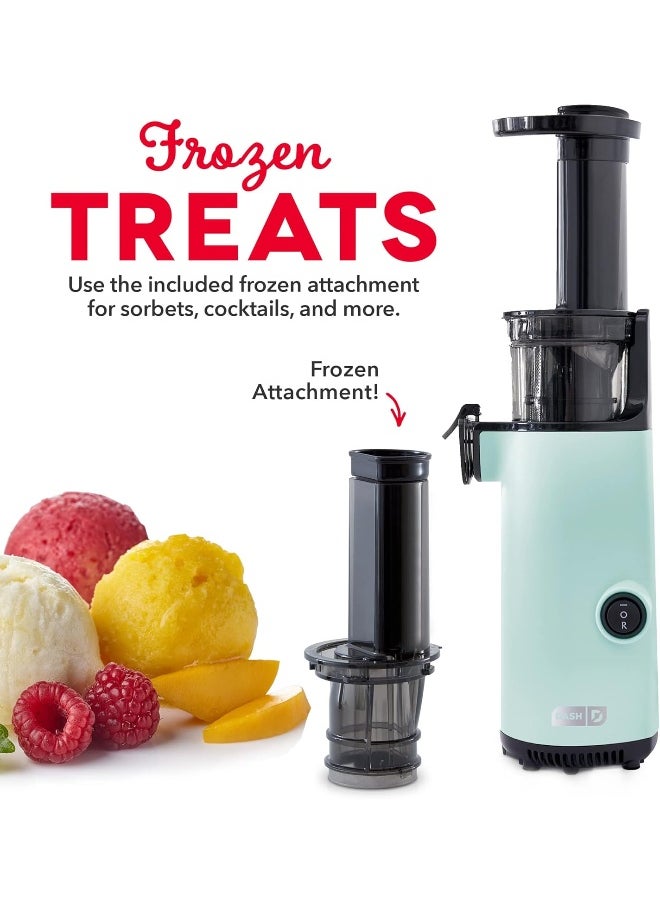 Dash Dash DCSJ255 Deluxe Compact Power Slow Masticating Extractor Easy to Clean Cold Press Juicer with Brush, Pulp Measuring Cup, Frozen Attachment and Juice Recipe Guide  - Image 4