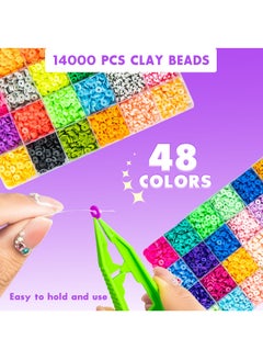 GRAFLO Bracelet Making Kit with 14,000 Pcs for Jewelry making, Polymer Clay beads for Teens Girls Crafts for Girls, DIY Arts and Crafts Gifts Toys for Kids 6+ Years  - Image 4