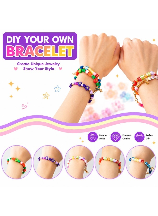 GRAFLO Bracelet Making Kit with 14,000 Pcs for Jewelry making, Polymer Clay beads for Teens Girls Crafts for Girls, DIY Arts and Crafts Gifts Toys for Kids 6+ Years - Image 3