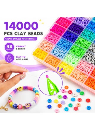 GRAFLO Bracelet Making Kit with 14,000 Pcs for Jewelry making, DIY Bead Set, Polymer Clay beads for Teens Girls Crafts for Girls, DIY Arts and Crafts Gifts Toys for Girls Ages 6-12 - view 4