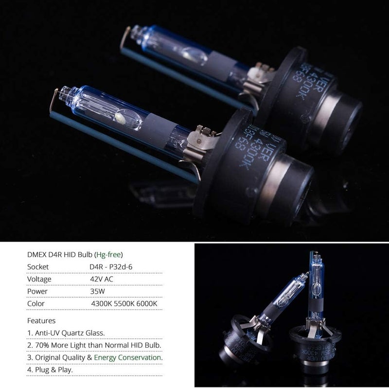 DMEX (زوج) D4R 35W 6000K لمبات زينون HID أمامية بديلة 42406 66450 42406WX لمبات السيارة الأمامية - Image 5