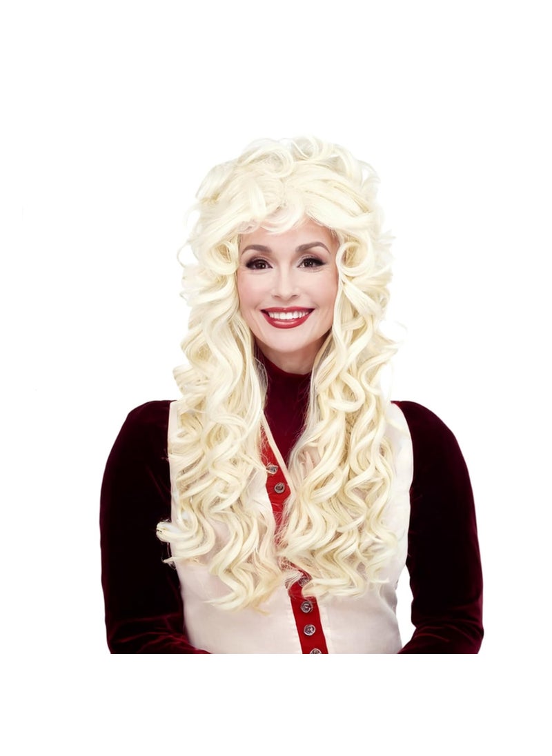 Probeauty Probeauty Long Blonde Beehive Wig 70s Wigs for Women Vintage Curly 60s 80s Wig for Halloween Party Costume Cosplay 