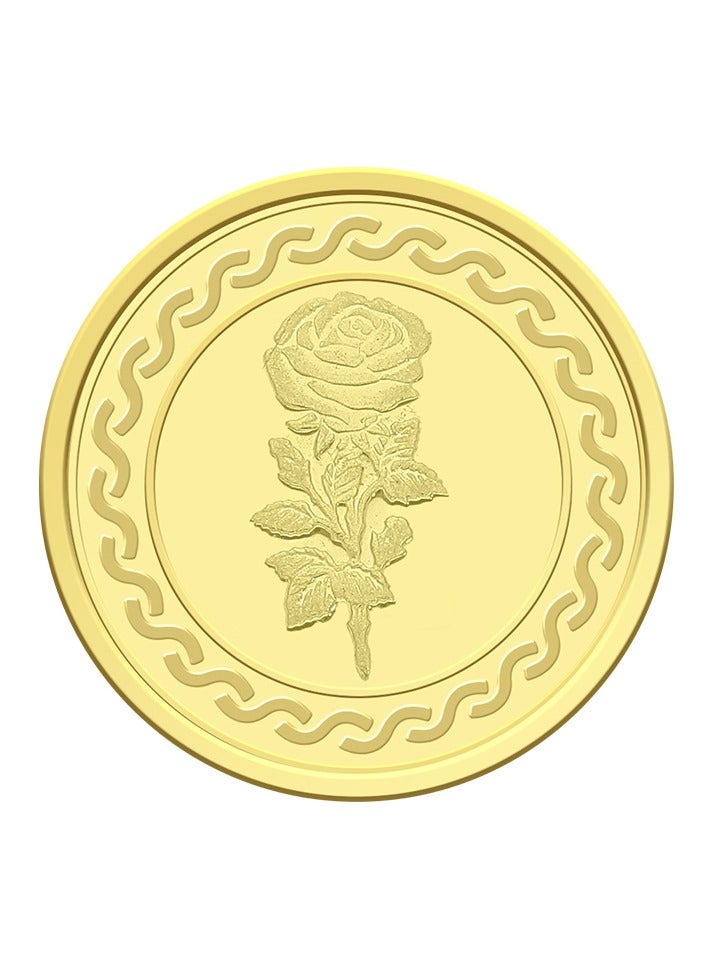 4g Gold Coin with Flower & UAE Heritage Building Design - 4 Grams 24KT 999.9 Purity