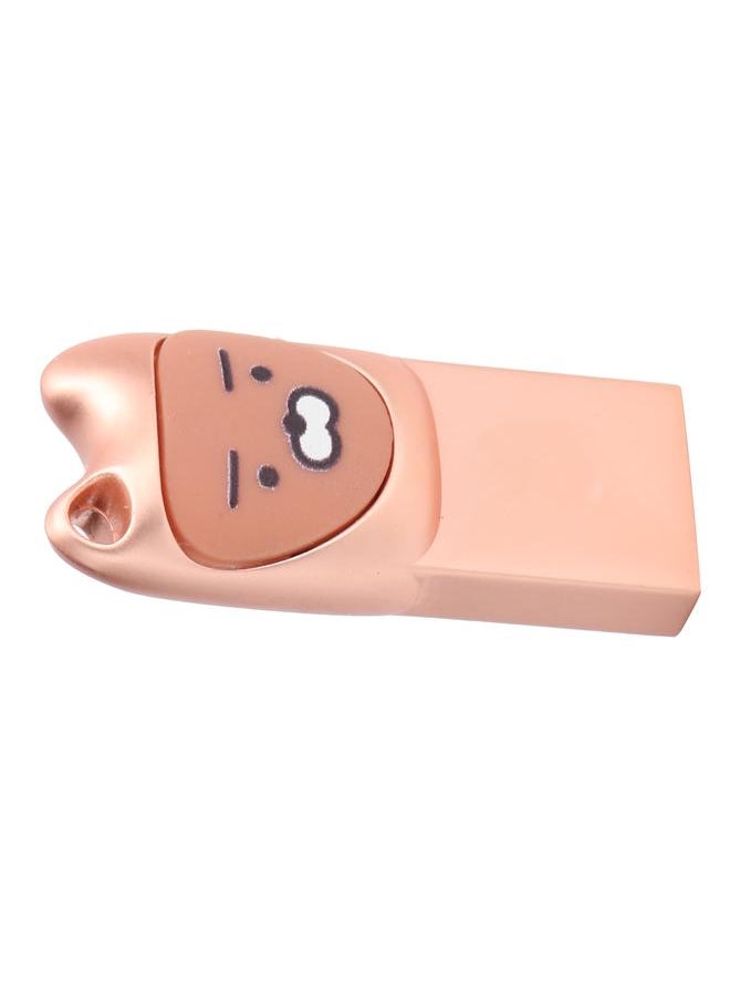 Thoraya Metal cartoon USB flash drive with mobile phone Android adapter Creative USB flash drive two in one bidding gift USB flash drive lion smile rose gold 128G  - Image 3