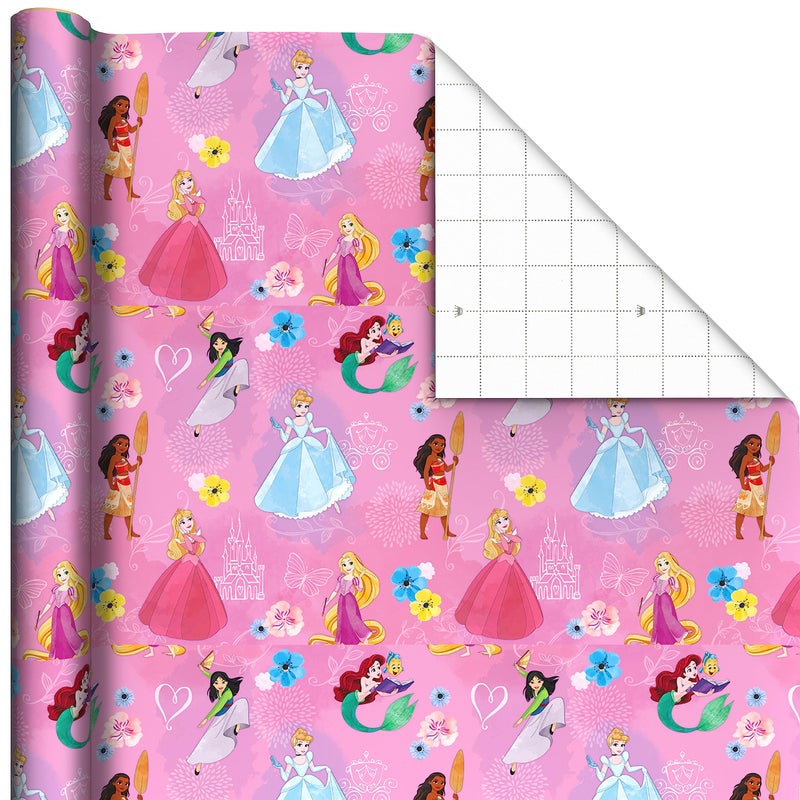 Hallmark Disney Princess and Frozen Wrapping Paper with Cutlines on Reverse (3 Rolls: 60 Square Feet Total) for Birthdays, Christmas, Valentine's Day - Image 4