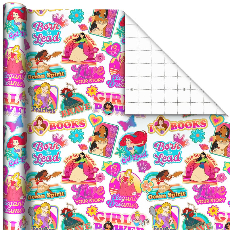 Hallmark Disney Princess and Frozen Wrapping Paper with Cutlines on Reverse (3 Rolls: 60 Square Feet Total) for Birthdays, Christmas, Valentine's Day - Image 5