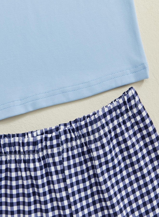 Socutebabe Baby Boy 4th of July Outfits USA Flag Short Sleeve Button Down Polo Shirt Shorts Set Toddler Fourth of July Outfit (Blue, 4-5T) - Image 4