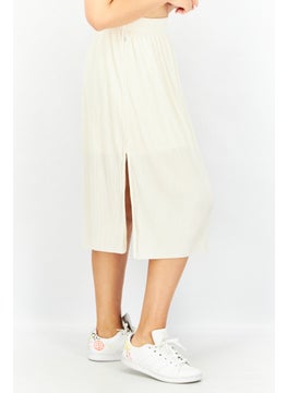 adidas Originals Women Sportswear Fit Embroidered Logo Midi Skirt, Cream  - Image 3