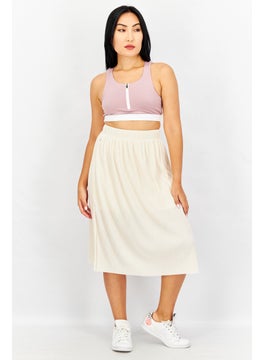 adidas Originals Women Sportswear Fit Embroidered Logo Midi Skirt, Cream  - Image 4