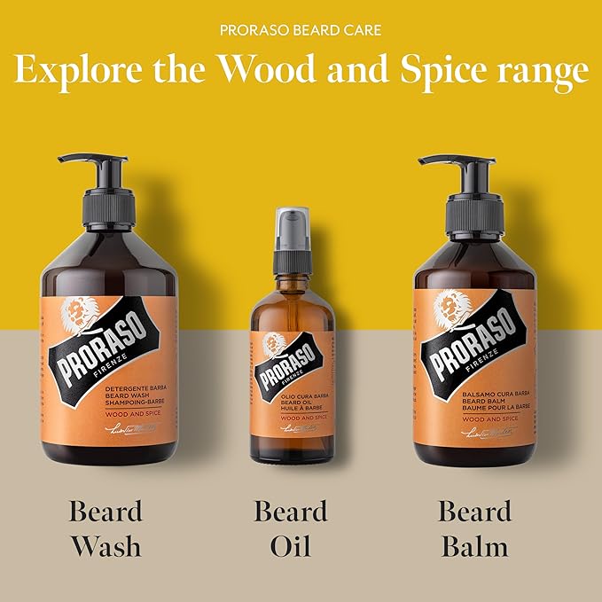 Proraso Beard Balm Wood and Spice 300ml Scented Beard Balm for Men Softens Protects and Eases Itching and Discomfort Made in Italy - Image 4