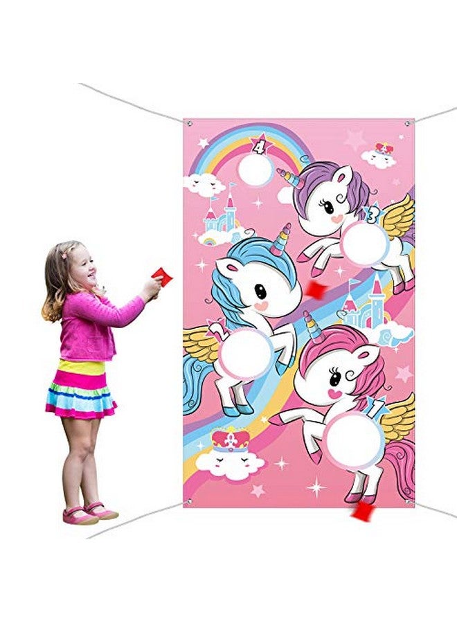 Blulu Unicorn Bean Bag Toss Game for Kids Outdoor Toys Unicorn Toss Game Banner with 3 Nylon Bean Bags Birthday Party Game Backyard Yard Activities for Toddler Birthday Gift for Girls - Image 4
