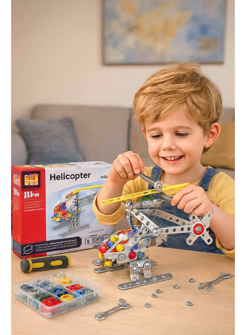 117 Pcs DIY Metal Assembly Helicopter Model Kit – STEM Educational Building Set for Kids and Adults - Image 3