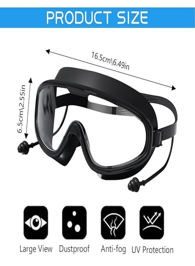Spocco | Swimming Goggles for Kids with Ear Plugs | Big Frame, Leakproof, Anti-Fog Lenses for Boys & Girls - UV Protection & Adjustable Swim Googles for Young Swimmers | SG 100 | BLACK | 12 - Image 5