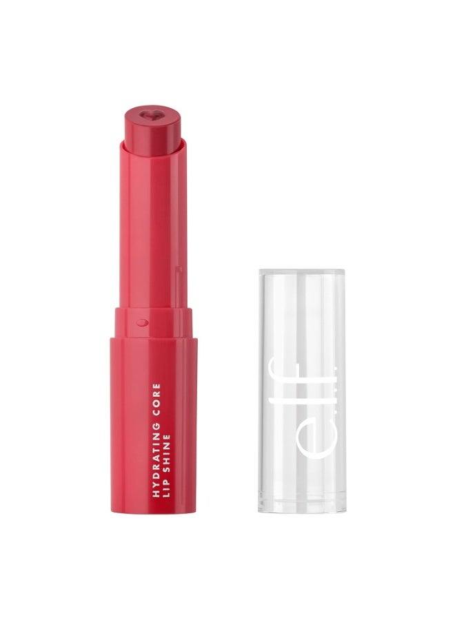 إلف e.l.f. Hydrating Core Lip Shine - بلسم شفاه يمنح لمسة لونية شفافة ولمعاناً ناعماً، غني بفيتامين E المرطب، نباتي ولم يُختبر على الحيوانات - درجة "Lovely" (2.8 غرام) - Image 1