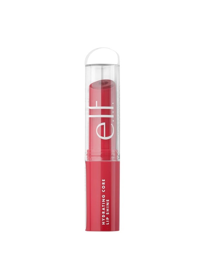 إلف e.l.f. Hydrating Core Lip Shine - بلسم شفاه يمنح لمسة لونية شفافة ولمعاناً ناعماً، غني بفيتامين E المرطب، نباتي ولم يُختبر على الحيوانات - درجة "Lovely" (2.8 غرام) - Image 3