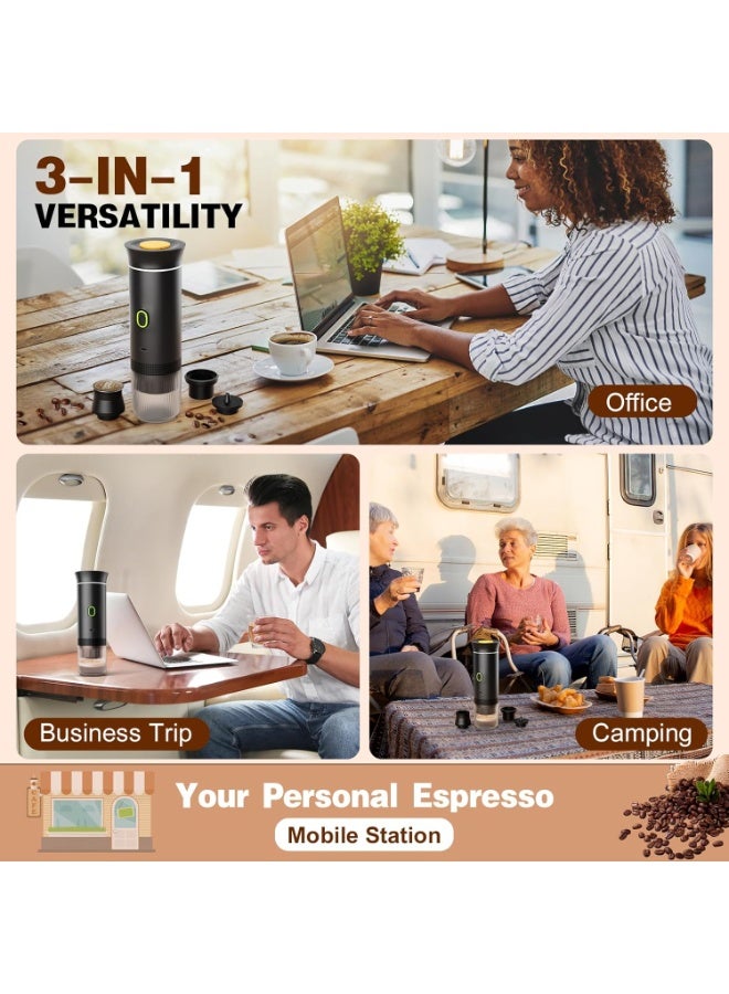 MUNTAQI صانعة قهوة إسبريسو محمولة 3 في 1 KF-JN-02 – متوافقة مع الكبسولات الصغيرة والكبيرة، القهوة المطحونة والمسحوق، خزان ماء سعة 60 مل، تسخين سريع خلال 5 دقائق، استخراج تلقائي، آلة قهوة للسفر والمنزل - Image 5