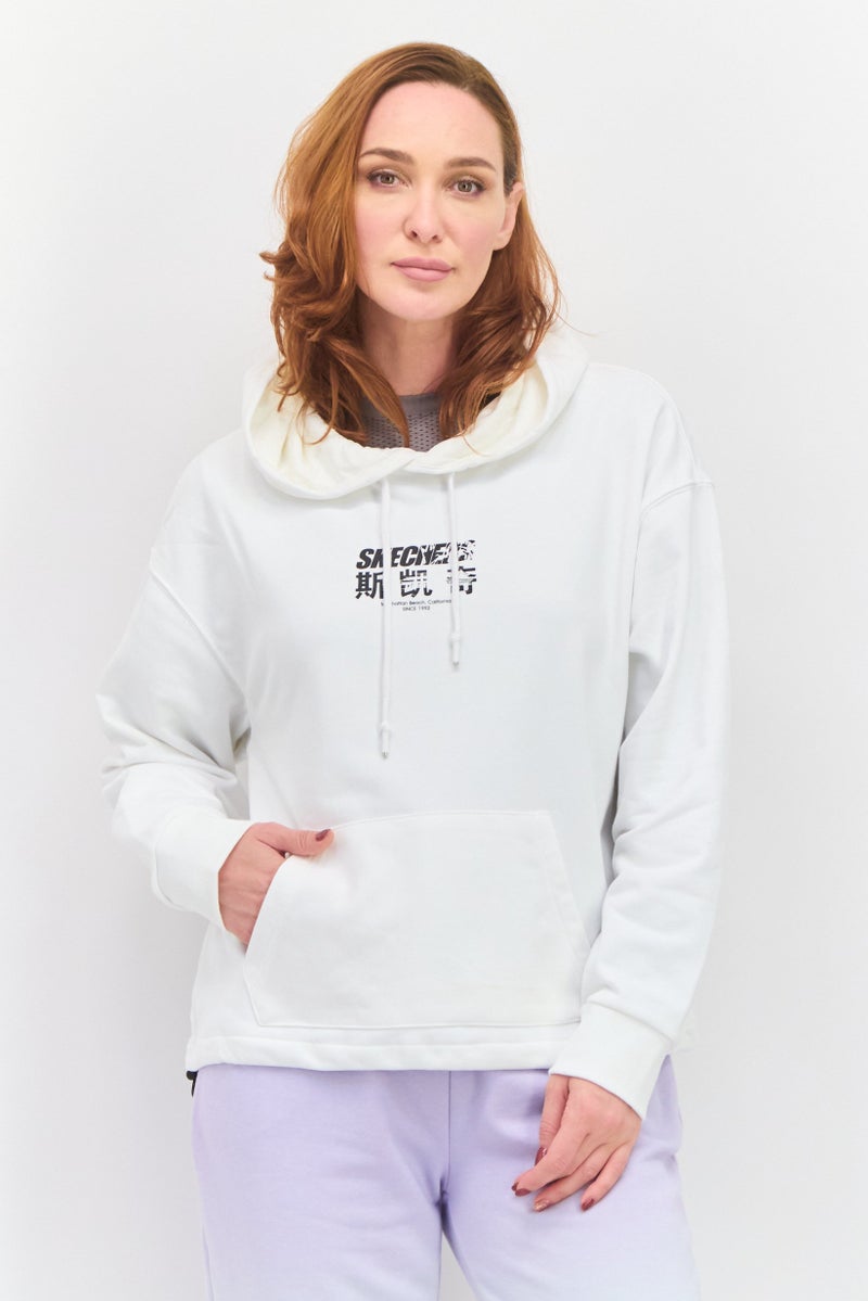 SKECHERS Women Sportswear Fit Long Sleeves Outdoor Sweatshirt, White - Image 1