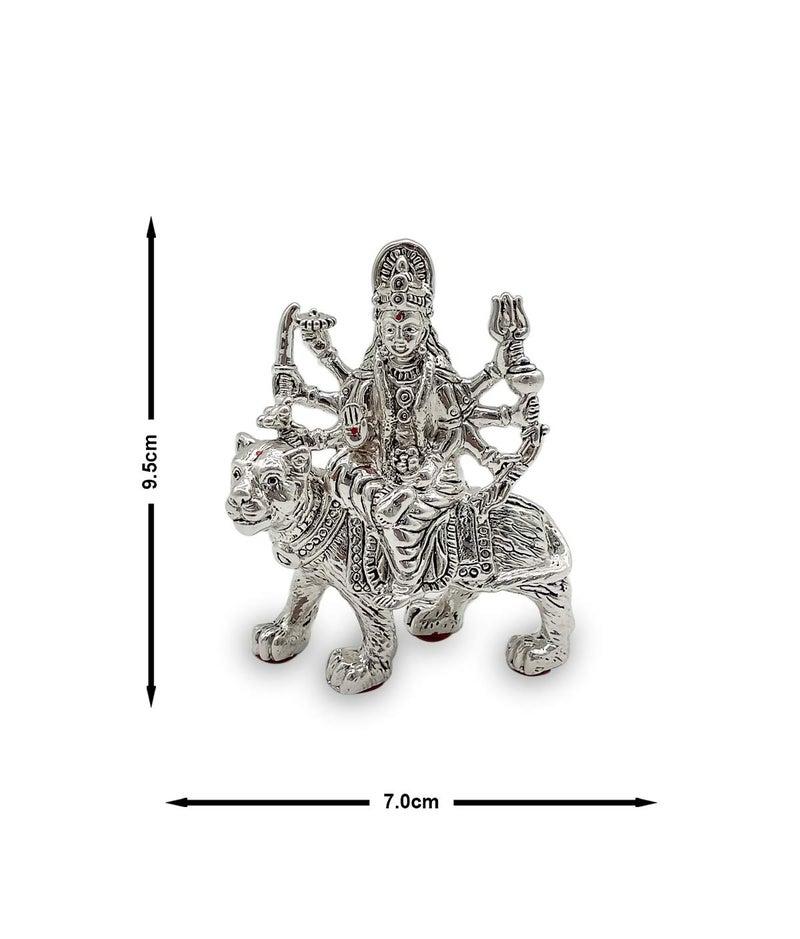 MAA SILVER Pure Silver Maa Durga/Ambe Maa Sherawali Silver Idol/Murti Perfect for Gifting & Pooja/Puja Use (999 Purity)(33 Grams) - Image 2