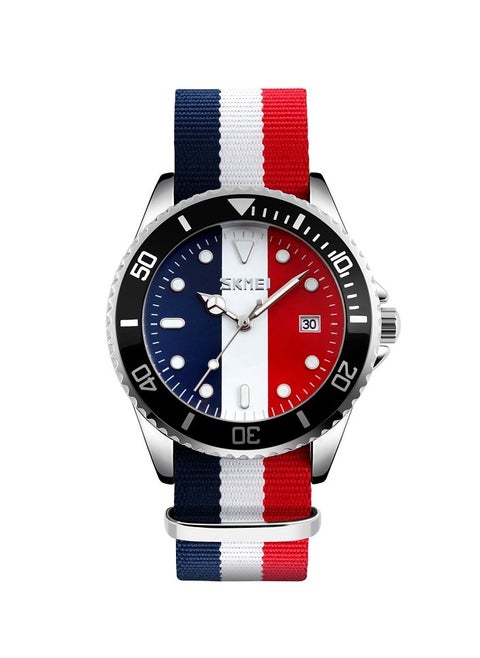 SKMEI 9133 Multi Colors Dial Multi Colors Nylon Strap