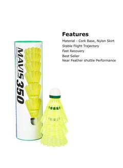 Yonex Yonex Mavis 350 Nylon Badminton Shuttlecocks (Yellow, Slow Speed) - Durable, High-Quality Shuttlecocks for Indoor & Outdoor Play  - Image 3
