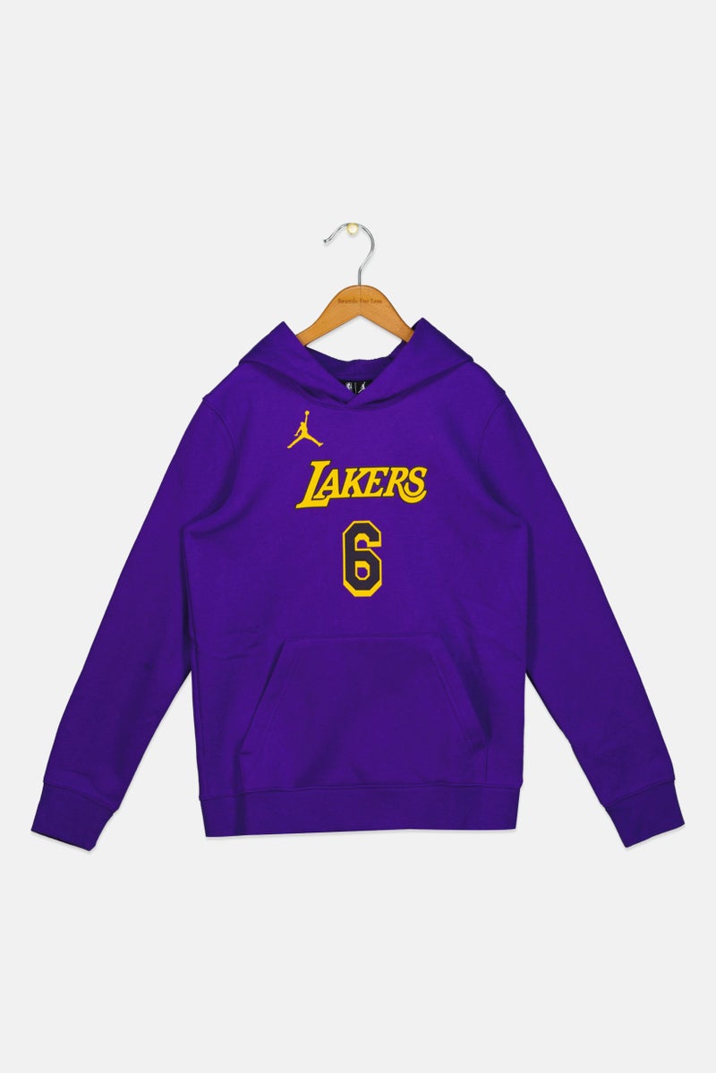 Nike X NBA Kids Boy Lakers Long Sleeve Basketball Hoodie, Purple - Image 1