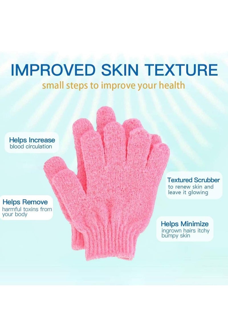 VENDIX Exfoliating Gloves - 6pcs Body Scrub Wash Mitt for Bath & Shower - loofah Bath Glove For Men and Women, korean bath gloves gives you deep clean and glowing skin  - Image 3