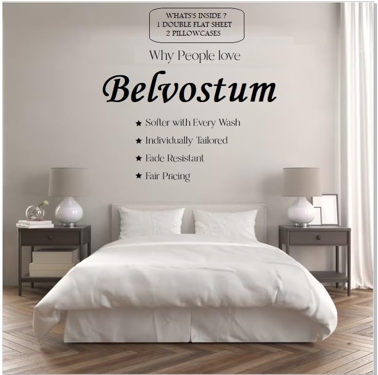 BELVOSTUM Belvostum 280 TC Soft 100 Organic Microfiber 3D Printed Bedsheet for Double Bed with 2 Pillows Covers 90x100 Inches Coffee Brown - Image 4