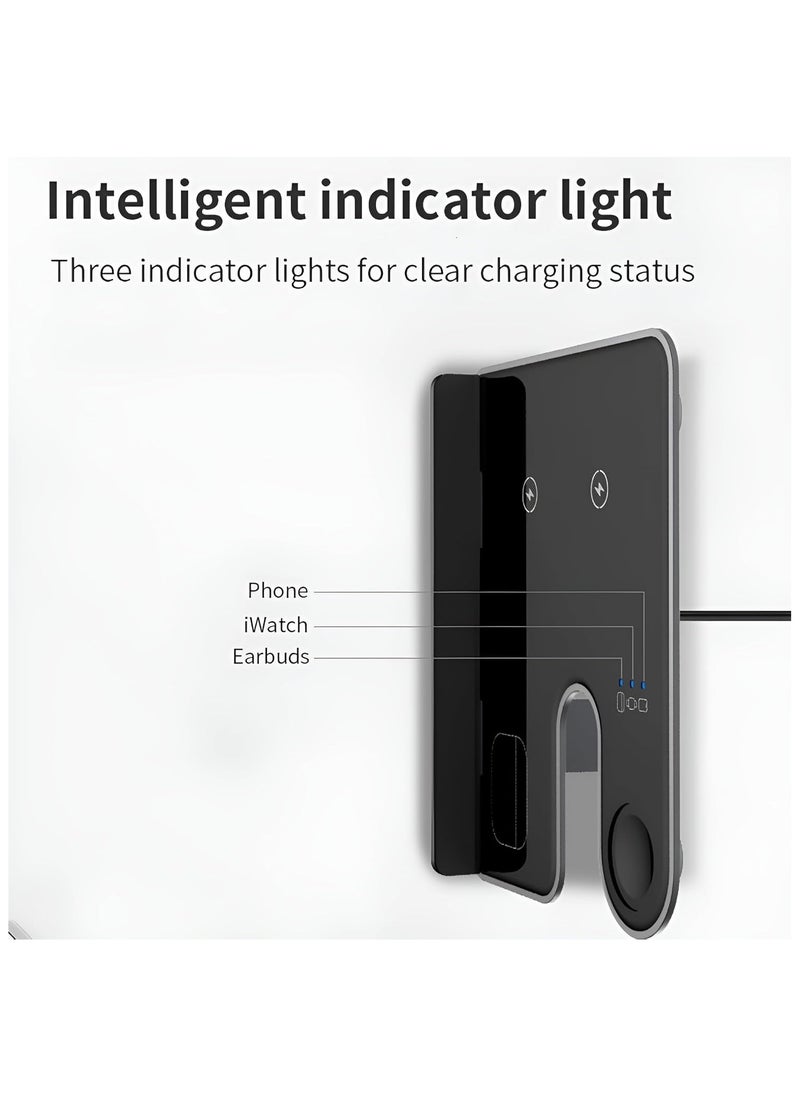 XVersion 3 in 1 Slim Wireless Fast Induction Charger Station,  15W Qi Multi-Device Charger Stand Station for Apple iPhone 15/14/13/12/Air pods/iWatch 1 Year Manufacturer Warranty – White  - Image 4