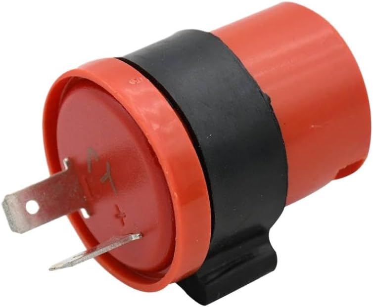 إشارة دراجة نارية عالمية وامضة تأشير المرحل صفارة 2 دبوس تيار مستمر 6 فولت إلى 12 فولت أحمر - Image 1