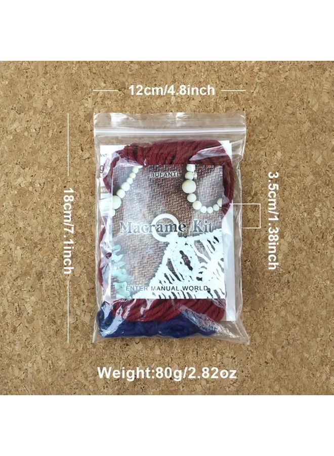 Macrame Star Pendant DIY Kit Brick Red With English Paper Tutorial And Step By Step Instructions - Image 3