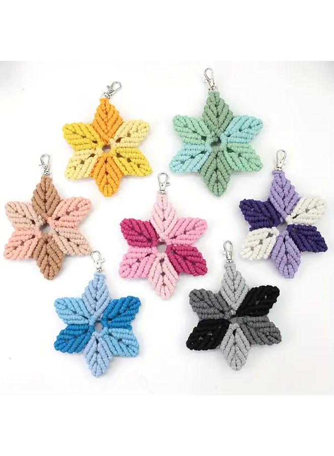 Macrame Star Pendant DIY Kit Brick Red With English Paper Tutorial And Step By Step Instructions - Image 5