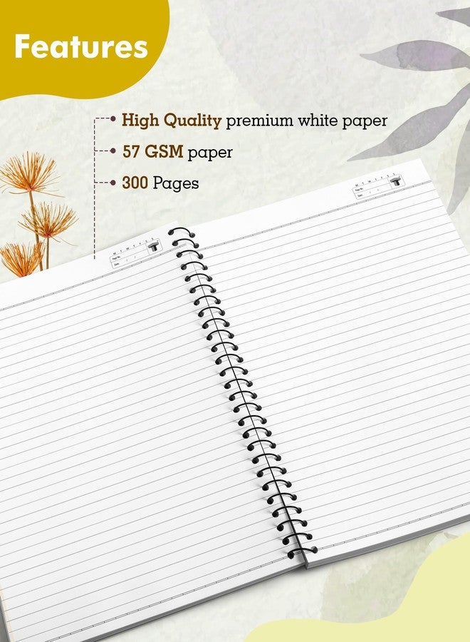 TARGET PUBLICATIONS Spiral Notebooks | 300 Pages Ruled Paper | A4 Size Paper | Spiral Binding Single Line Book | Pack of 5 | 8.27 inch x 11.69 inch | GSM 57 - Image 3