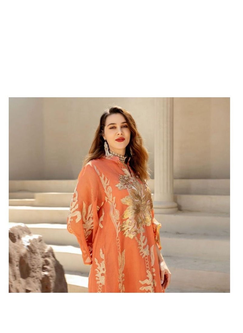 Y&D - Middle East New burnt flower sequin dress light luxury ladies party Muslim abaya women's clothing  L - Image 1