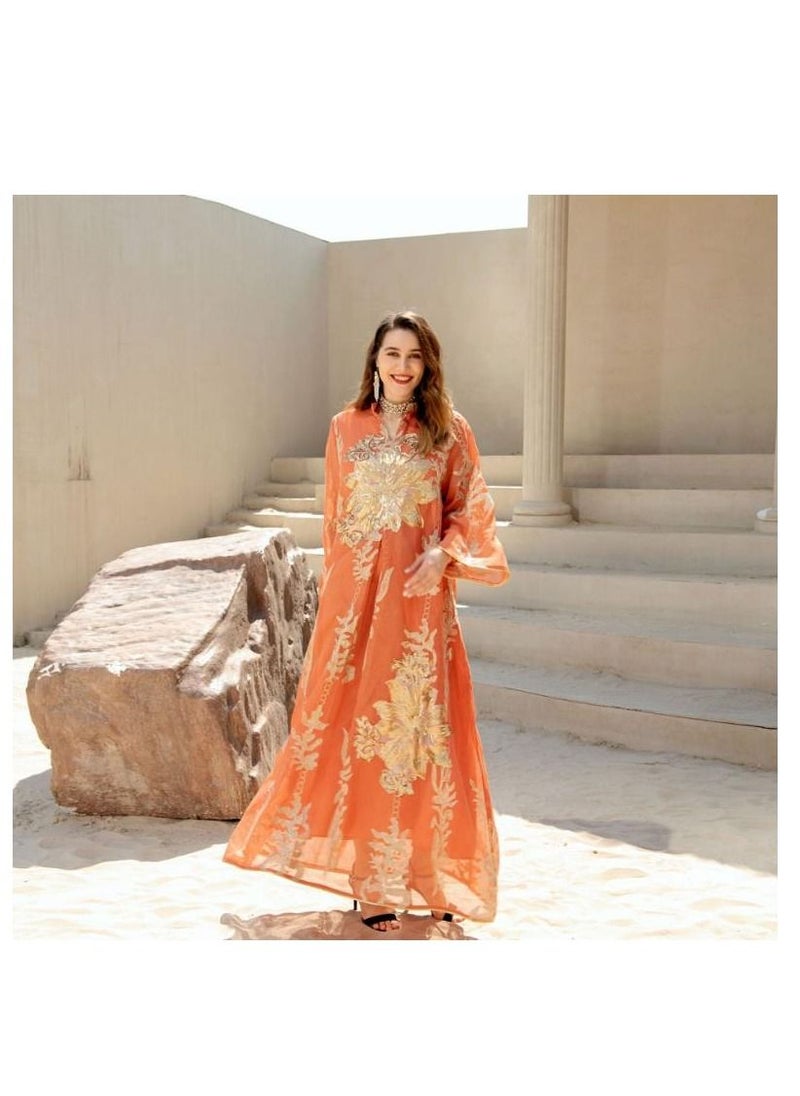 Y&D - Middle East New burnt flower sequin dress light luxury ladies party Muslim abaya women's clothing  L - Image 1