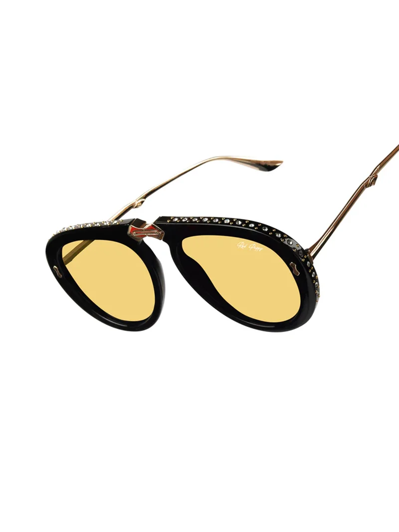 Woggles Red Pappy Crystara Yellow Aviator Sunglasses