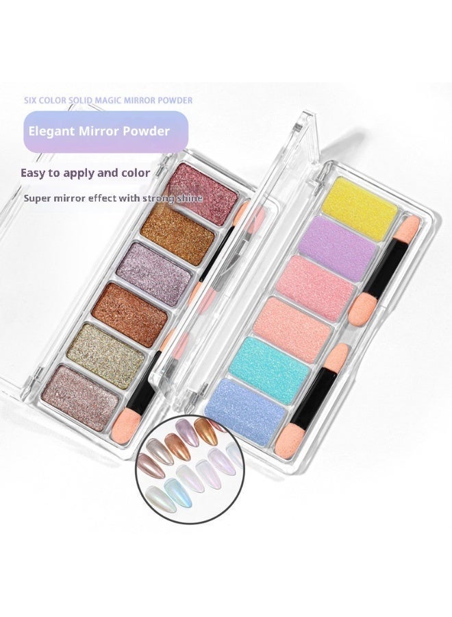 مسحوق مرآة سحرية صلبة بستة ألوان. - Image 3