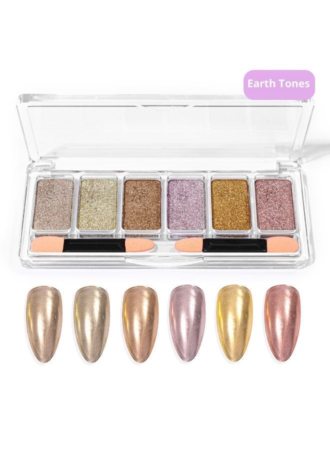 مسحوق مرآة سحرية صلبة بستة ألوان. - Image 1