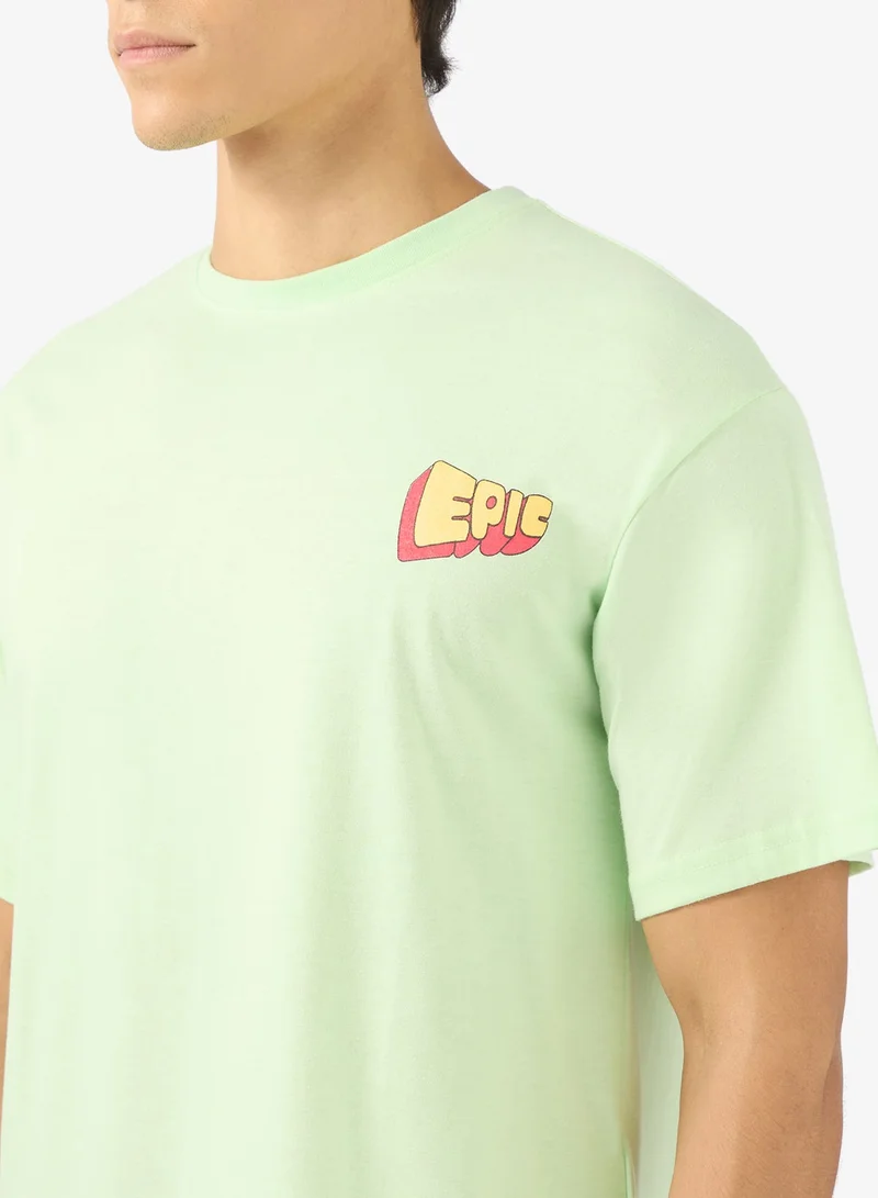 Seventy Five Green Graphic Oversized Boxy Fit T-Shirt for Men | Best Price UAE