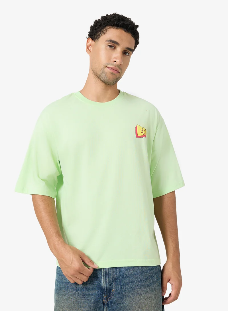Seventy Five Graphic Crew Neck Oversize Boxy Fit T-Shirt