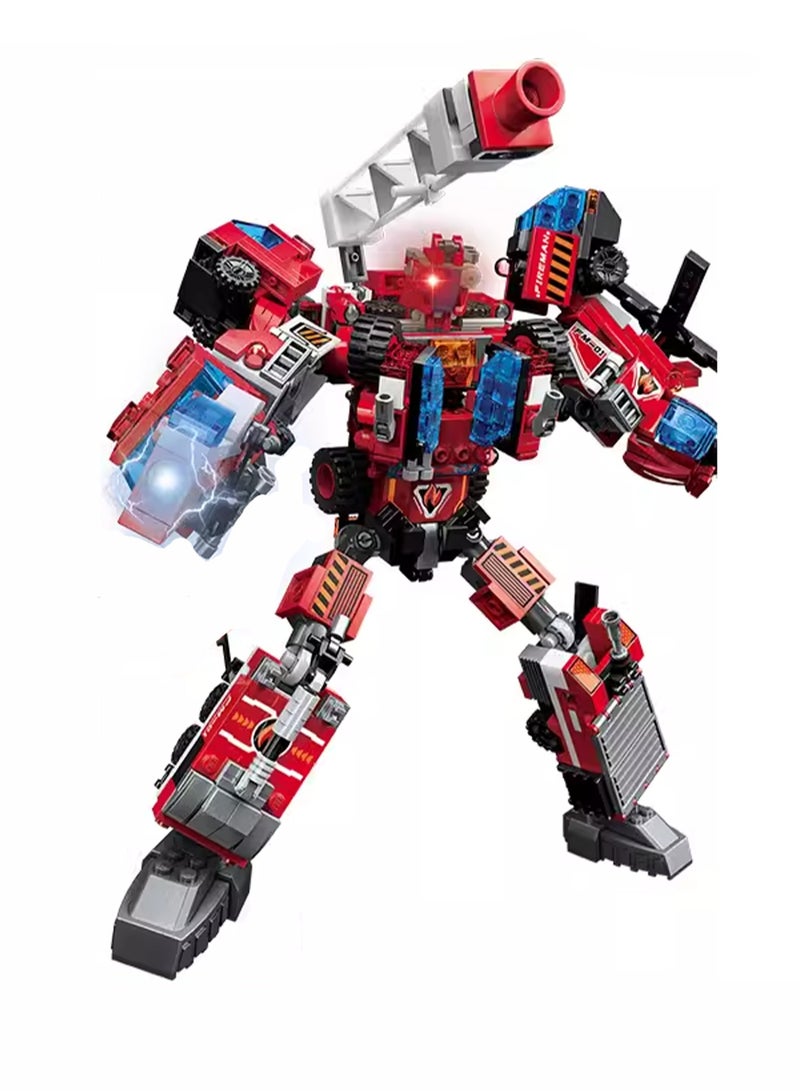 Children's Educational Building Blocks Toys Mecha Small Particles Transforming Robot (Blazing War God) - Image 1