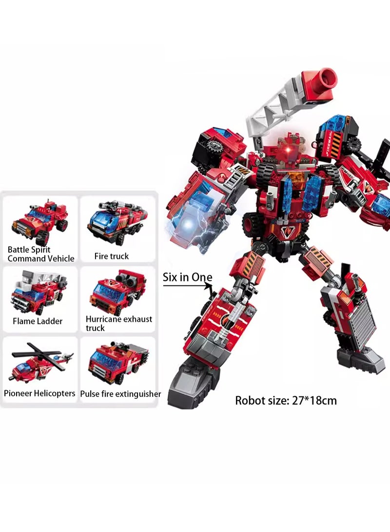 Children's Educational Building Blocks Toys Mecha Small Particles Transforming Robot (Blazing War God) - Image 2