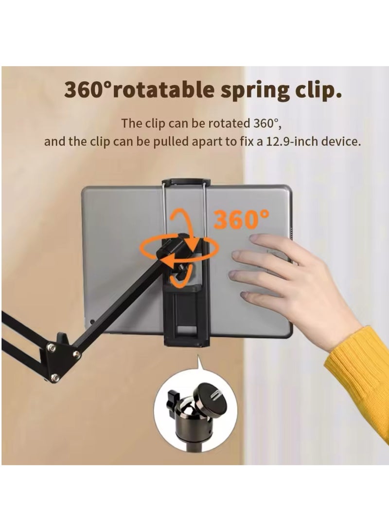 Tablet Holder for Bed 360° Rotating Phone, Mount Desktop Stand for iPad ,Metal Arm For 4.7~11 inch Phone iPad Tablet Stand - Image 5